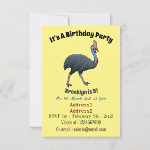 Invitación Ilustracion feliz de personalizado de aves en casc