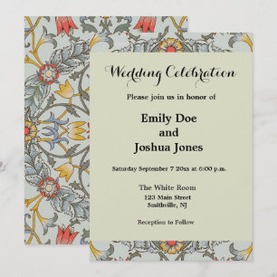 Invitación Ilustracion floral de William Morris