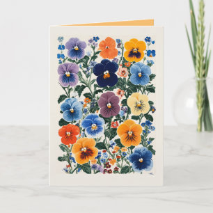 Invitación Ilustracion Floral Vibrante Pansy
