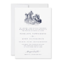 Ilustración Formal de Boda en un Castillo Elegante