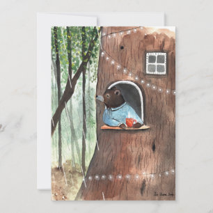 Invitación Ilustracion horario de té de sueño diurno Rainy Da