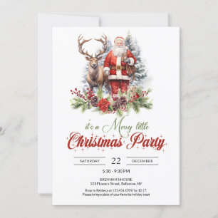 Invitación Ilustracion indignado Santa Claus con renos