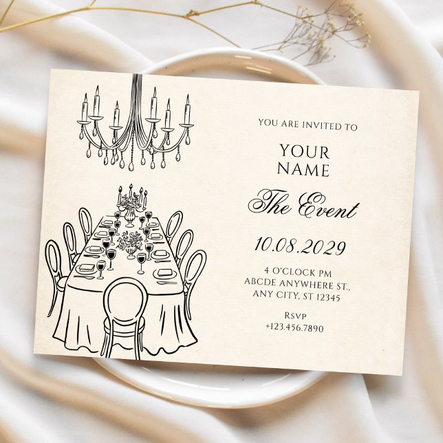 Invitación Ilustración Mesa de comedor elegante  (Subido por el creador)