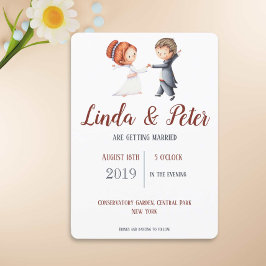 Invitación Ilustracion novia Groom bailando Boda Waltz