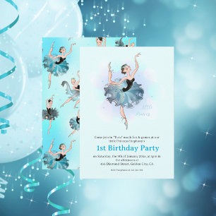 Invitación Ilustración pastel de la princesa del ballet en su