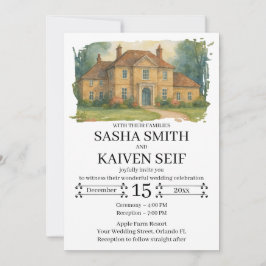 Invitación Ilustración personalizada a mano de lugar de event