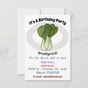 Invitación Ilustracion personalizado Bok choy