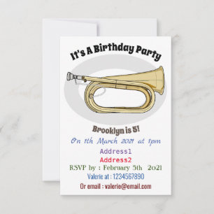 Invitación Ilustracion personalizado Bugle