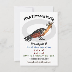 Invitación Ilustracion personalizado de aves de Hoatzin