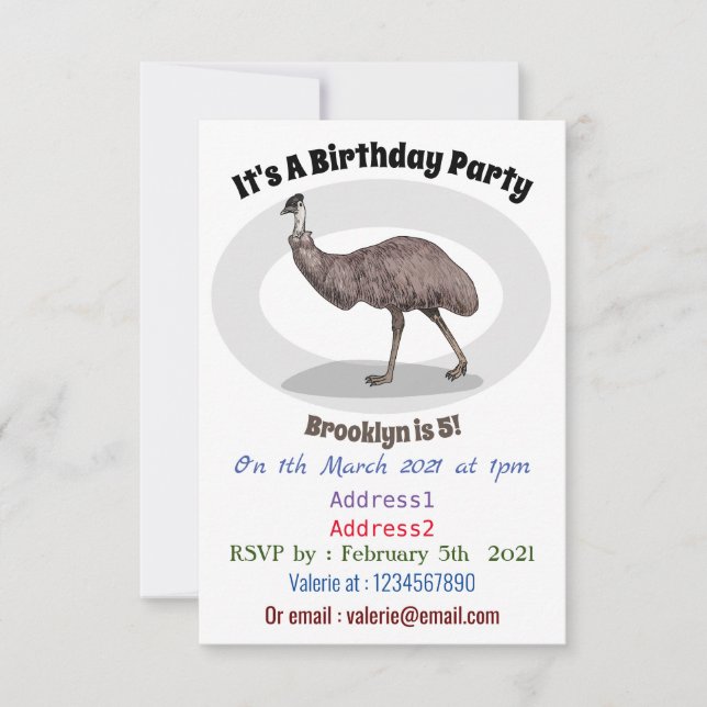Invitación Ilustracion personalizado de aves de la Uem (Anverso)