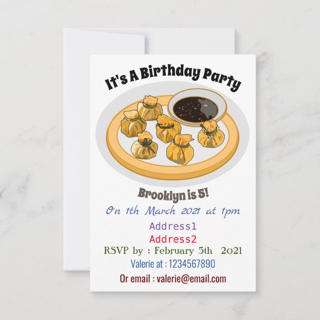 Invitación Ilustracion personalizado de bolso de camarón tail (Anverso)