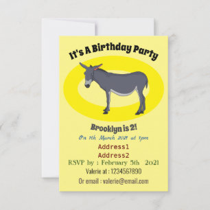 Invitación Ilustracion personalizado de burro