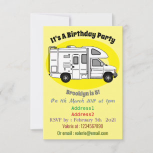 Invitación Ilustracion personalizado de Campervan