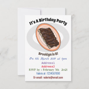 Invitación Ilustracion personalizado de costillas cortas