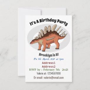 Invitación Ilustracion personalizado de Kentrosaurus