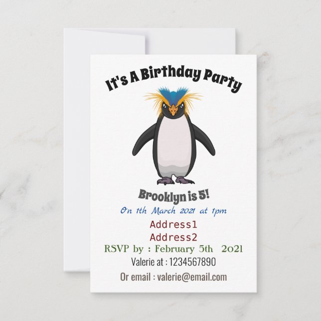 Invitación Ilustracion personalizado de los macarrones de pin (Anverso)