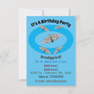 Invitación Ilustracion personalizado de mariposa leopardo gig