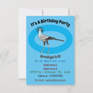 Invitación Ilustracion personalizado de pájaro de Secretario