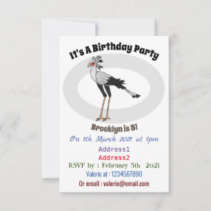 Invitación Ilustracion personalizado de pájaro de Secretario