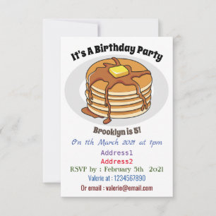 Invitación Ilustracion personalizado de panqueques