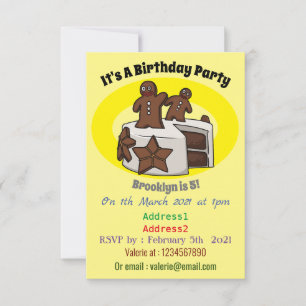 Invitación Ilustracion personalizado de pastel de pan de jeng