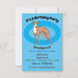 Invitación Ilustracion personalizado de perro de Greyhound