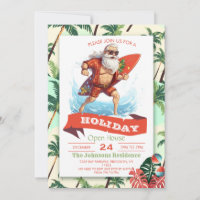 Ilustracion Personalizado de Santa Claus Surfer