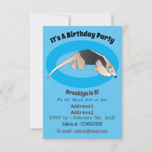 Invitación Ilustracion personalizado de Tamandua