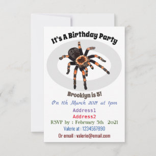 Invitación Ilustracion personalizado de Tarantula