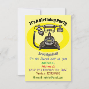 Invitación Ilustracion personalizado de teléfono