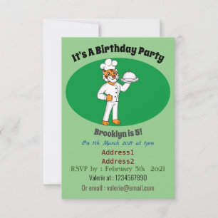 Invitación Ilustracion personalizado de tigre gracioso
