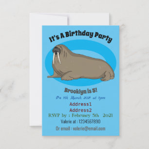 Invitación Ilustracion personalizado de Walrus