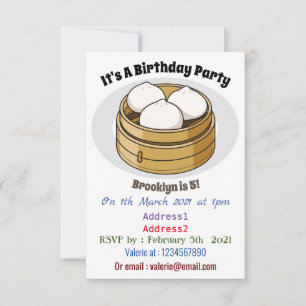 Invitación Ilustracion personalizado Dim sum