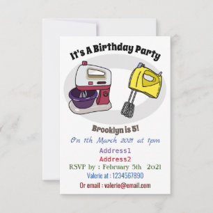 Invitación Ilustracion personalizado mezclador