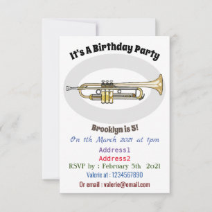 Invitación Ilustracion personalizado Trumpet