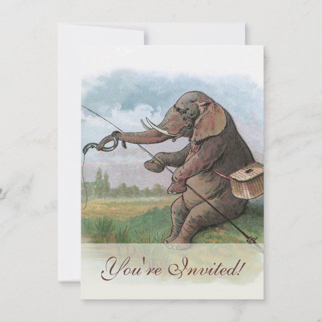 Invitación Ilustracion pesquero de Elephant (Anverso)