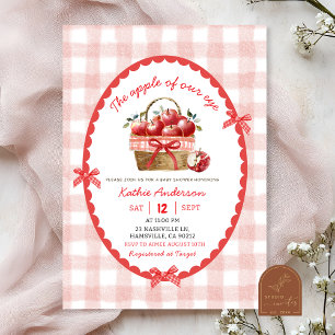 Invitación Ilustracion rápido de mano de Apple Baby Shower