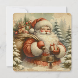 Invitación Ilustración Retro de Santa Claus