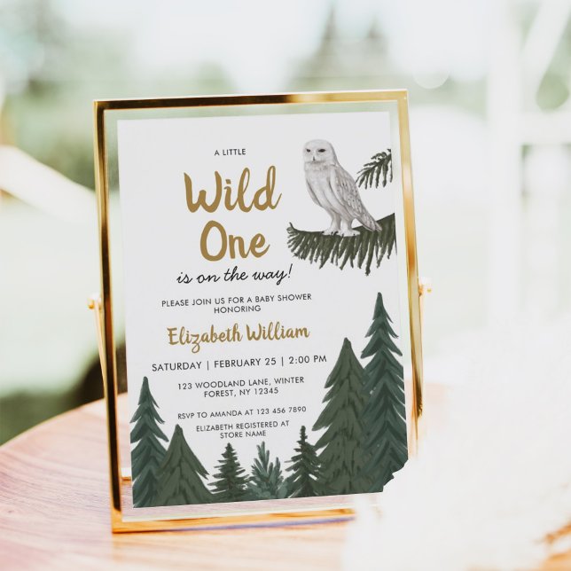 Invitación Ilustracion Snowy Owl Baby Shower (Subido por el creador)