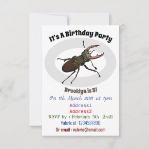 Invitación Ilustracion Stag beetle personalizado