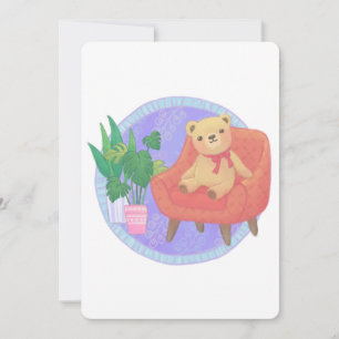 Invitación Ilustracion Teddy Bear & Furniture