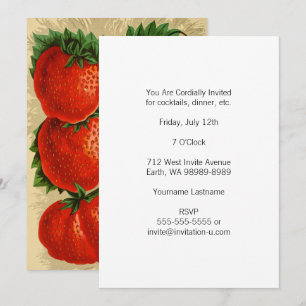 Invitación Ilustracion vintage de Jessie Strawberry