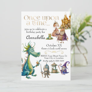 Invitación Ilustraciones Clásicas de Cuentos de Hadas para Ni