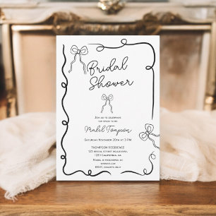 Invitación ilustraciones de cinta de arcos negros de moda Duc