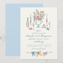 Ilustraciones Dibujadas a Mano Boda Francesa Capri