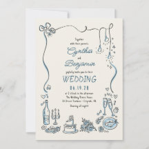 Ilustraciones Dibujadas a Mano Garabatos Boda Capr