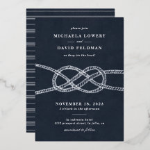 Invitación ilustrada a la boda de nudos - Armada