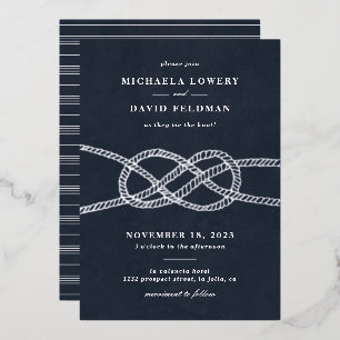 Invitación ilustrada a la boda de nudos - Armada