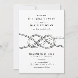 Invitación ilustrada a la boda de nudos - Negro