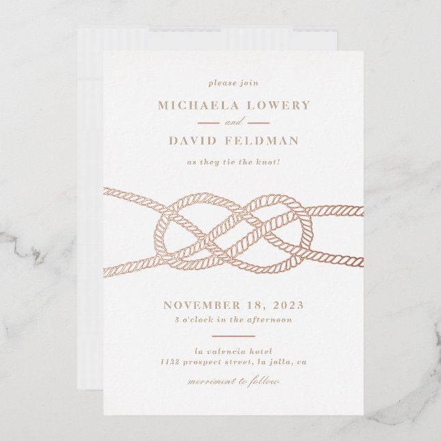 Invitación ilustrada a la boda de nudos - Tan (Sobre)